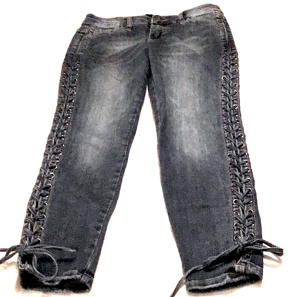 BEBE Skinny women’s Lace Up Jeans